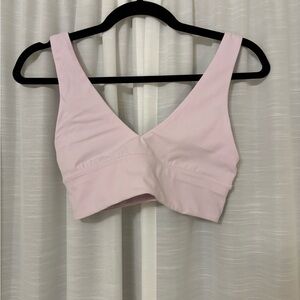 Lululemon Pink V-Neck Sports Bra